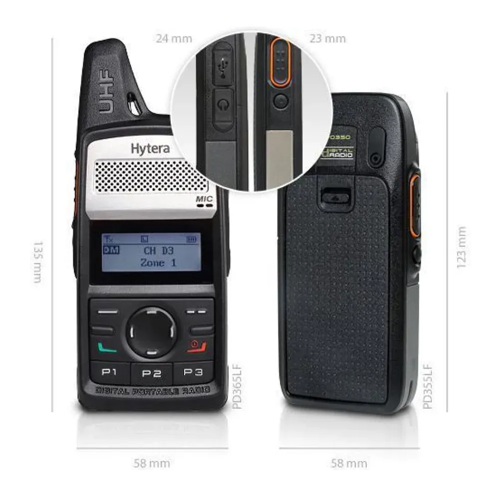 Hytera PD 365LF Ekranlı Dijital Lisanssız PMR El Telsizi